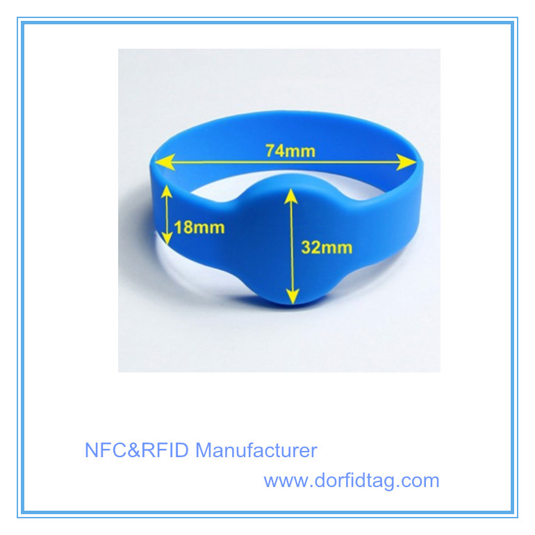 LOGO Printing waterproof silicone Ntag215 NFC wristband